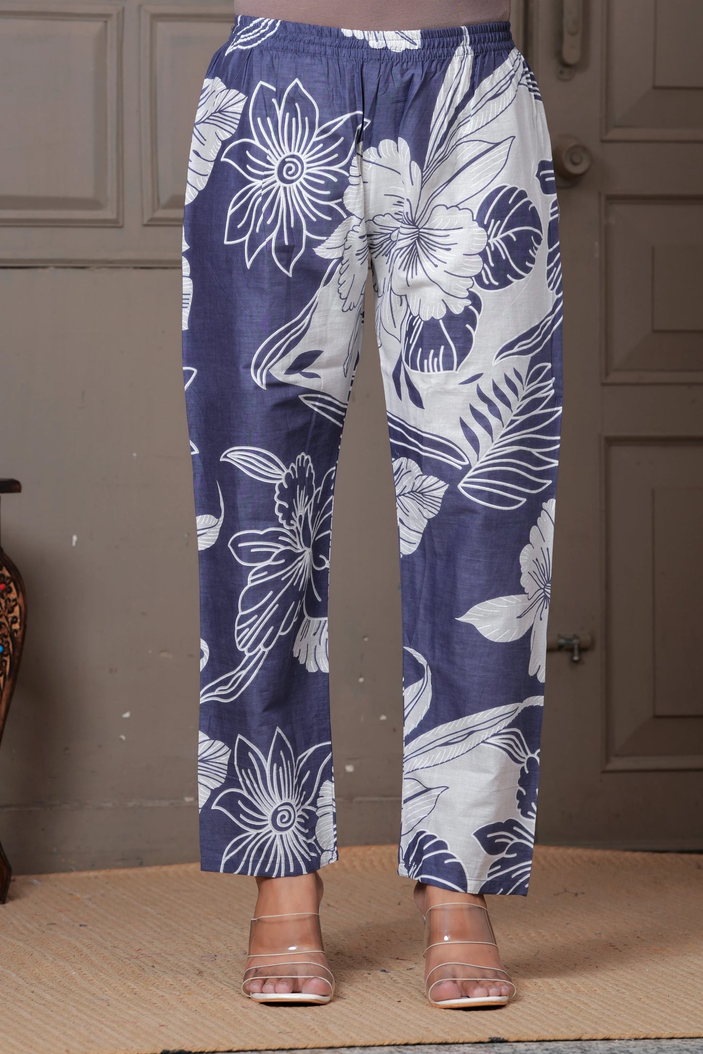 Floral Lavender Straight-fit Viscose Rayon Co-ord Set