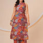 Boho Rust A- line Printed Viscose Rayon Co-ord Set