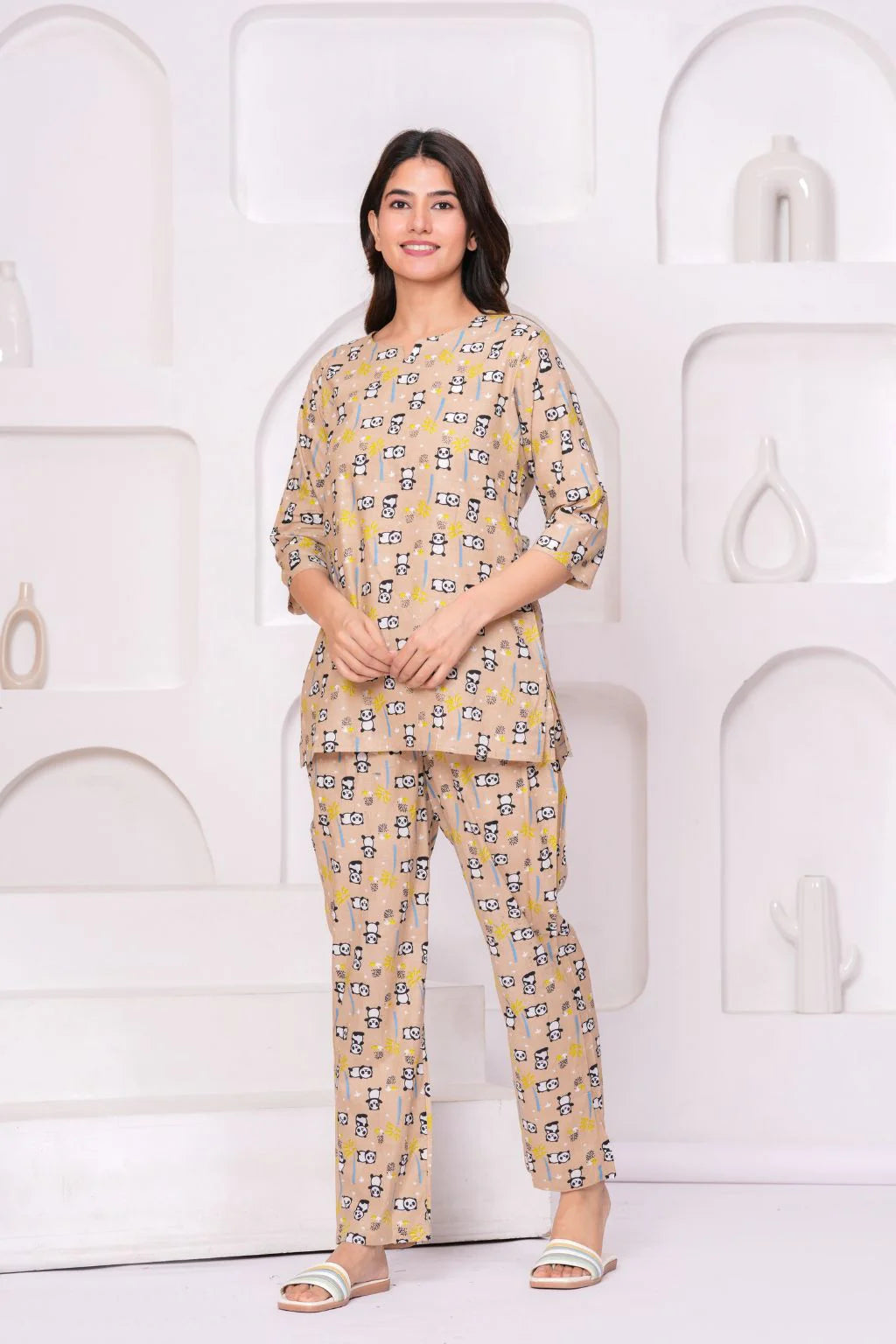 Panda Dreams Cotton Night Suit Set