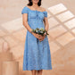 Sky Blue Floral Midi Dress