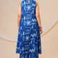 Blue sketch A- line printed Viscose Rayon co-ord set