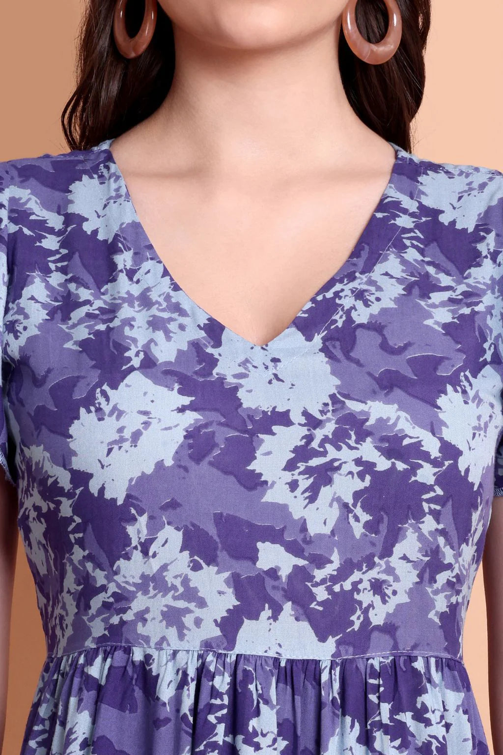 Lavender Flutter Rayon Midi Dress