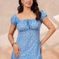 Sky Blue Floral Midi Dress