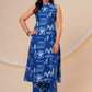 Blue sketch A- line printed Viscose Rayon co-ord set