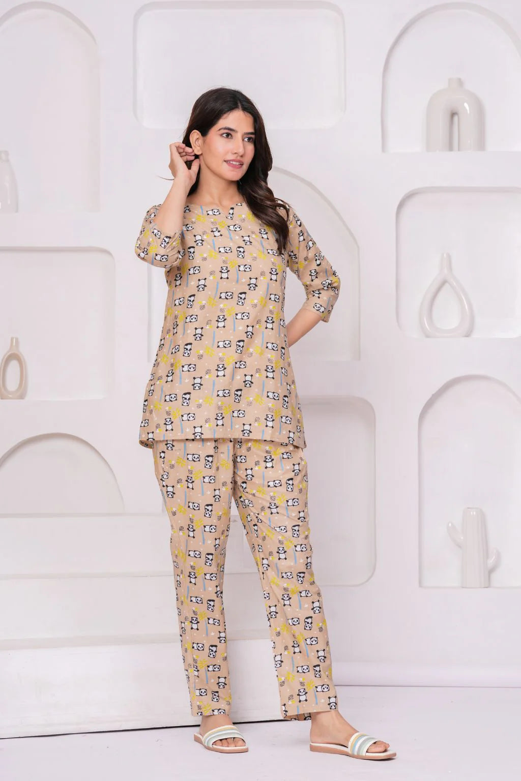 Panda Dreams Cotton Night Suit Set