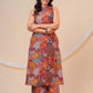 Boho Rust A- line Printed Viscose Rayon Co-ord Set