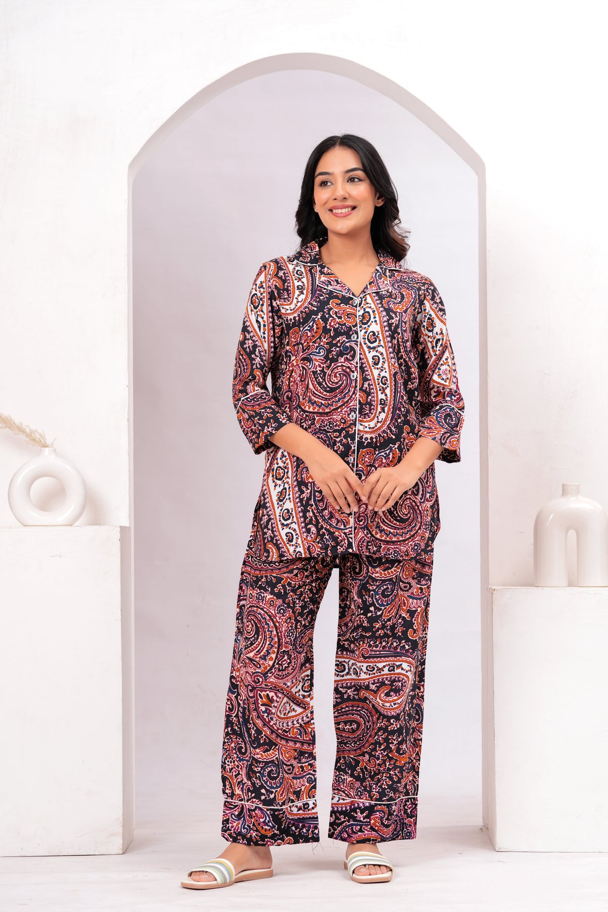 Boho Paisley Printed Loungewear Set