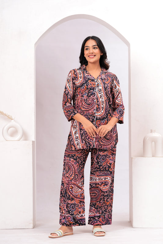 Boho Paisley Printed Loungewear Set