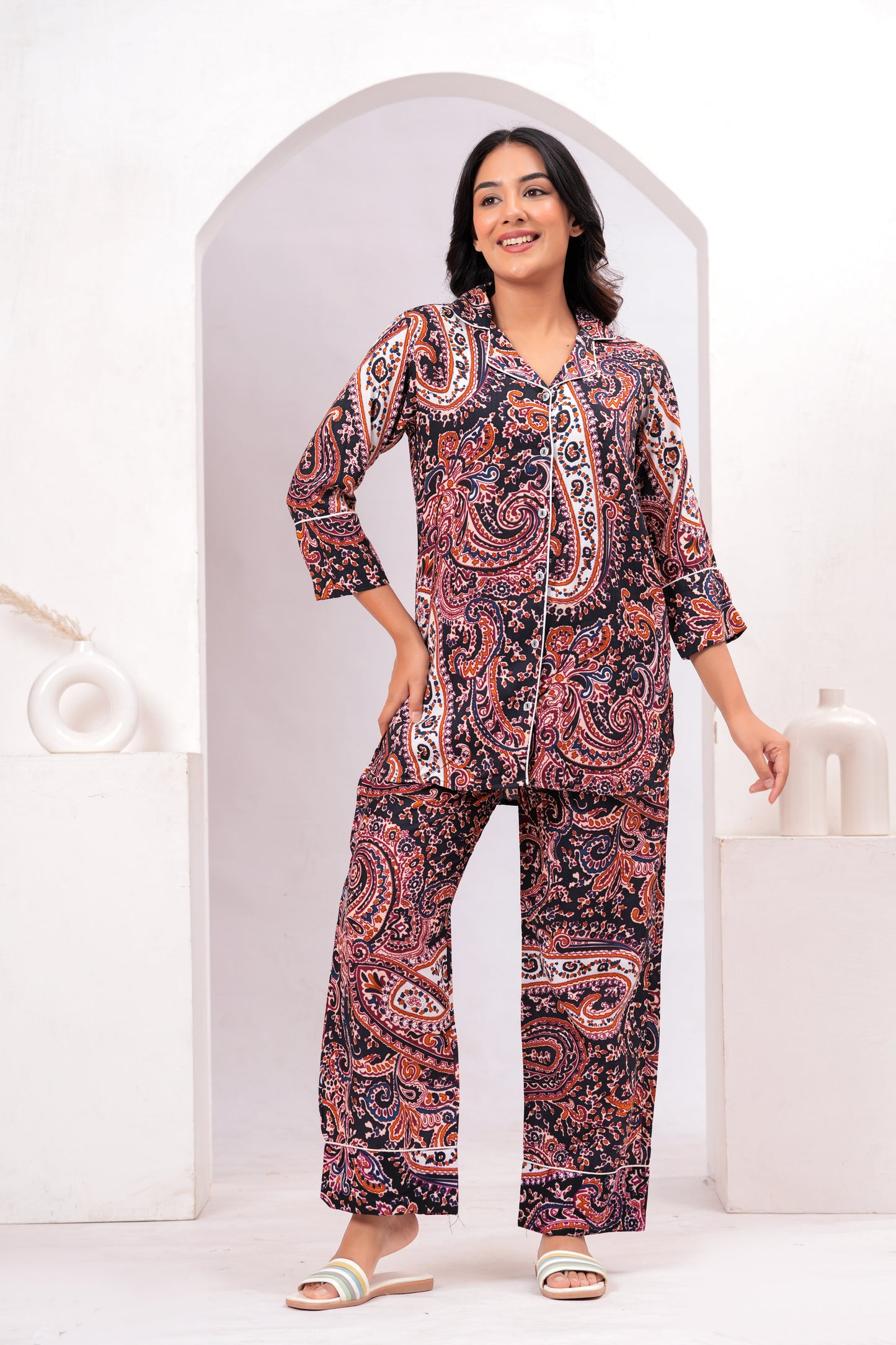 Boho Paisley Printed Loungewear Set