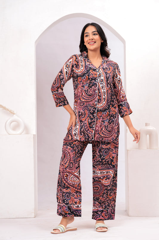 Boho Paisley Printed Loungewear Set