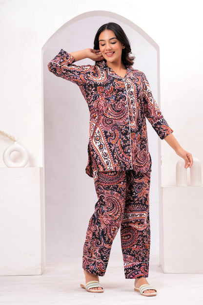 Boho Paisley Printed Loungewear Set