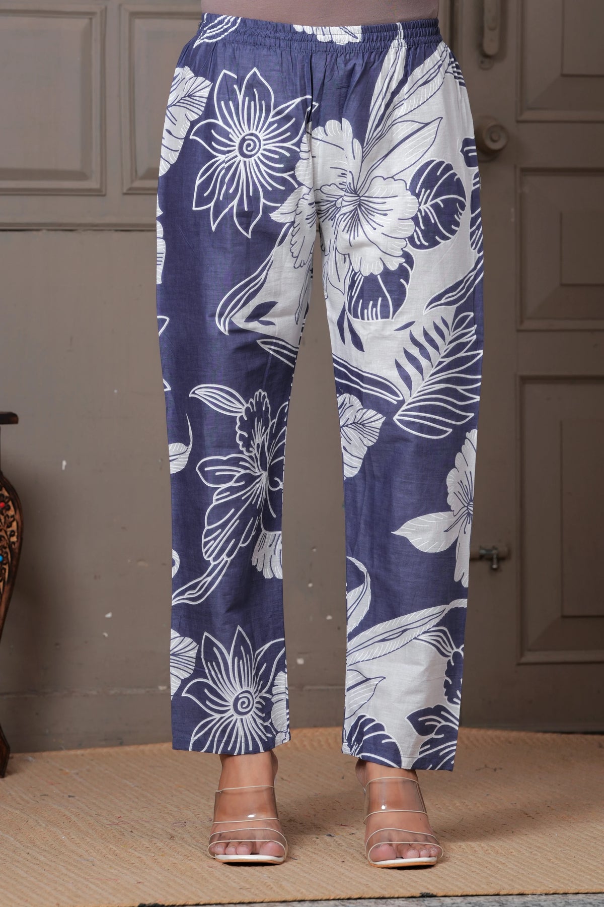 Floral Lavender Straight-fit Viscose Rayon Co-ord Set