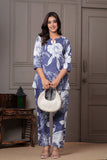 Floral Lavender Straight-fit Viscose Rayon Co-ord Set