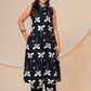 Midnight black A- line Viscose Rayon Co-ord Set