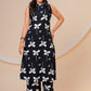 Midnight black A- line Viscose Rayon Co-ord Set