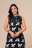 Midnight black A- line Viscose Rayon Co-ord Set