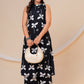 Midnight black A- line Viscose Rayon Co-ord Set