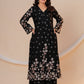 Classic Black V-neck Viscose Rayon Kurta Set