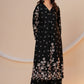 Classic Black V-neck Viscose Rayon Kurta Set