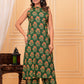 Floral Printed Green Kurta Set with Straight Pants